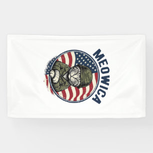 Meowica Patriotic Cat Vintage Engraving Shirt Desi Banner