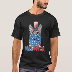Meowica Pet Cat 4th Of July Patriotic American Pr T-Shirt