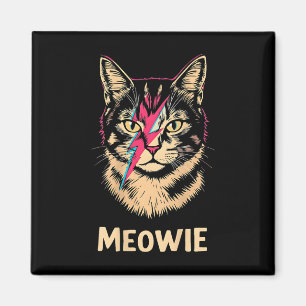 Meowie Cat Rock Music Concert Band Design On Back Magnet