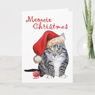 Meowie Christmas Tabby Cat Card