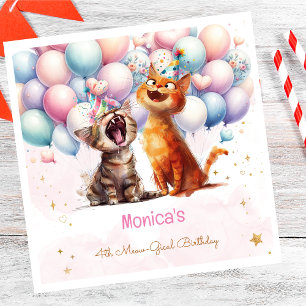 Meowing cats meow-gical kids birthday napkin