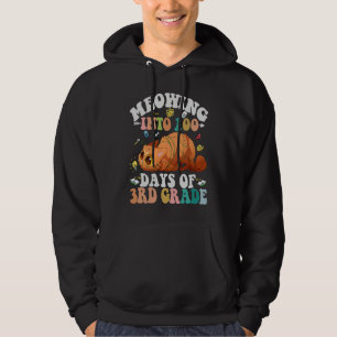 Meowing Into 100th Days Of 3RD Grade Funny Nerd Ca Hoodie