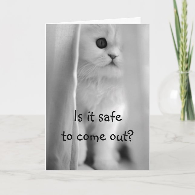 MEOWING WITH PLEASURE U R 5O AND I AM NOT BIRTHDAY CARD (Front)