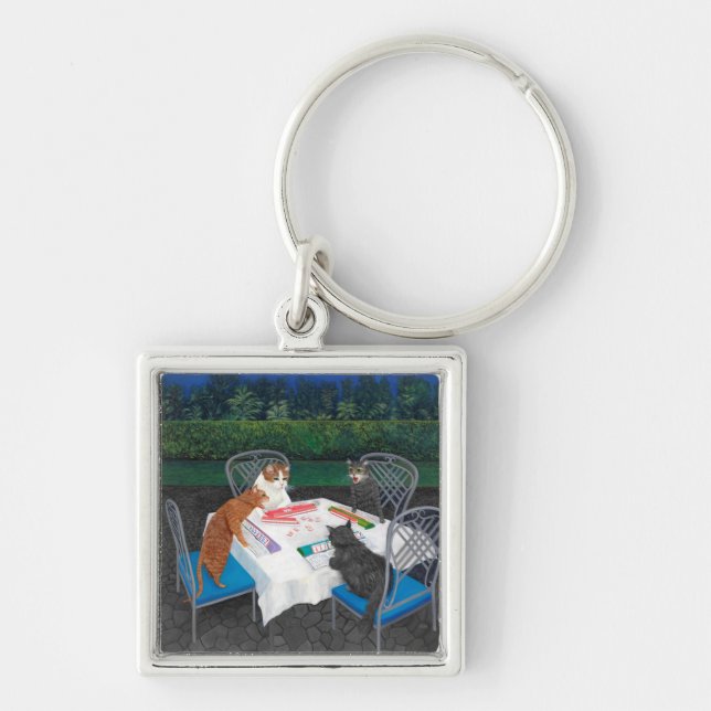 Meowjongg Keychain (Front)