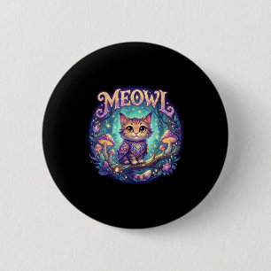 Meowl Cat Owl Meme Brainrot Kids Cursed Silly Gen 2 Inch Round Button