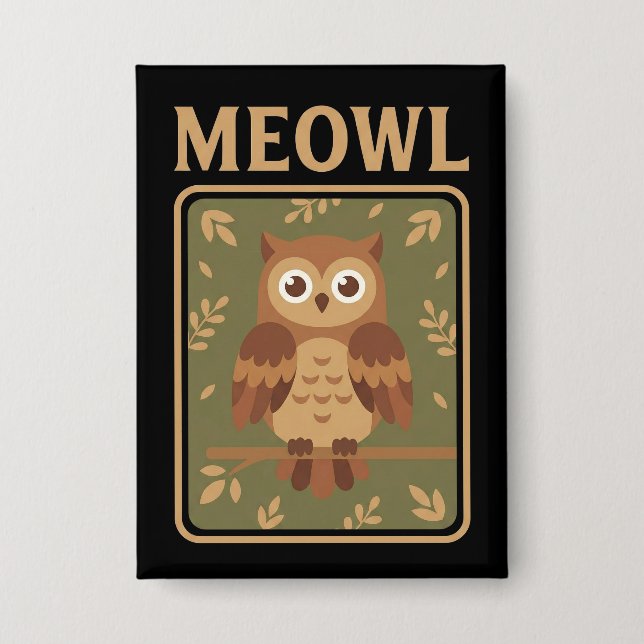 Meowl - Funny Meow Cat Owl Brainrot Meme (Front)