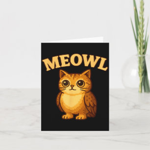 Meowl - Funny Meow Cat Owl Brainrot Meme Teen Kids Card