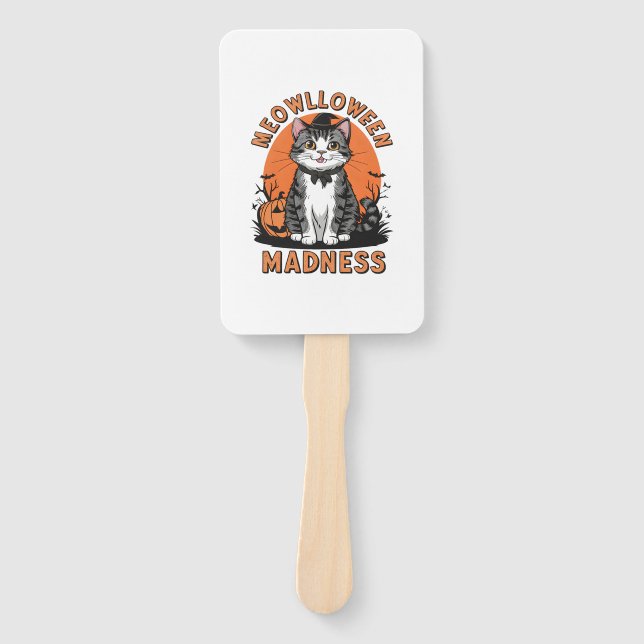 Meowlloween Madness Hand Fan (Front)