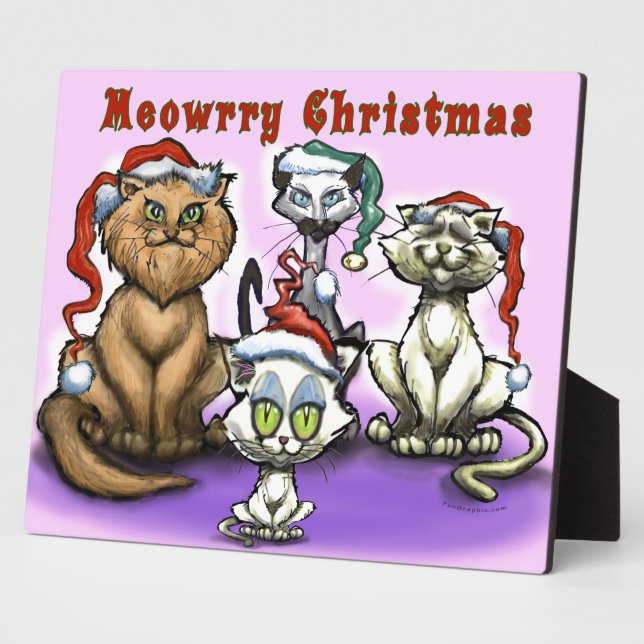 Meowrry Christmas Cats Plaque (Side)