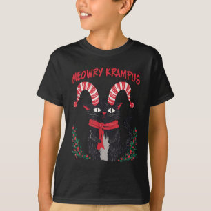 Meowry Krampus Funny Krampus Is Coming To Town Cat T-Shirt