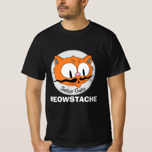 MEOWSTACHE Moustache Cat Señor Gato Funny T-Shirt