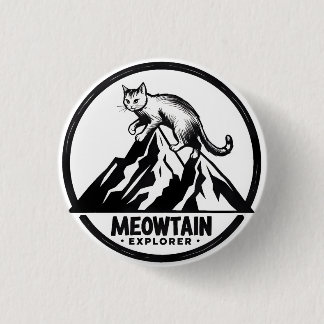 Meowtain Explorer 1 Inch Round Button