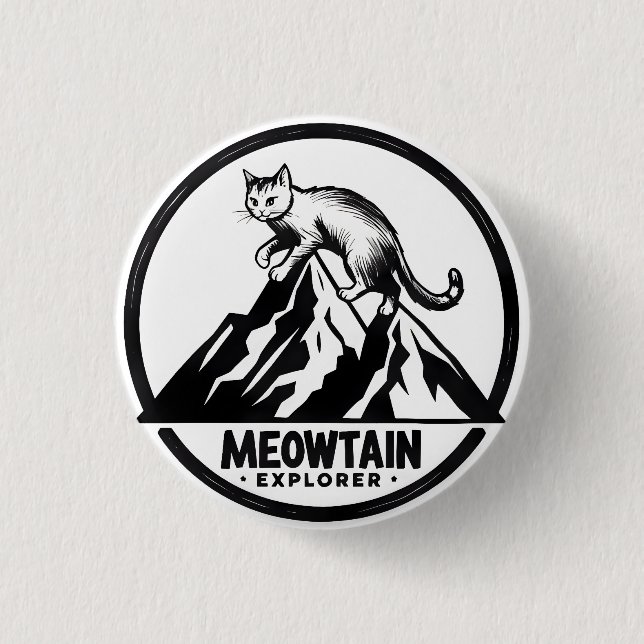 Meowtain Explorer 1 Inch Round Button (Front)