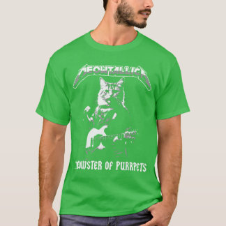 Meowtallica Meowster Of Purrpets Funny Rock Music  T-Shirt