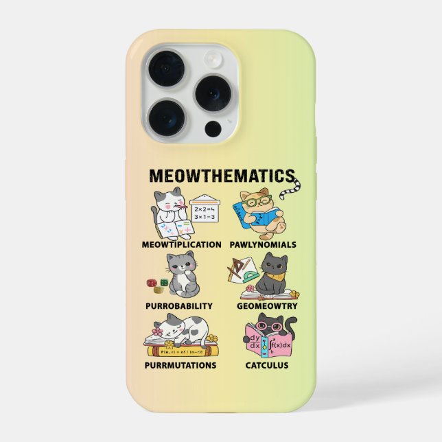 Meowthematics Funny Math Cat Puns For Math Lovers iPhone Case (Back)