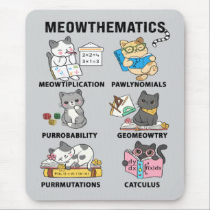 Meowthematics Funny Math Cat Puns For Math Lovers Mouse Pad