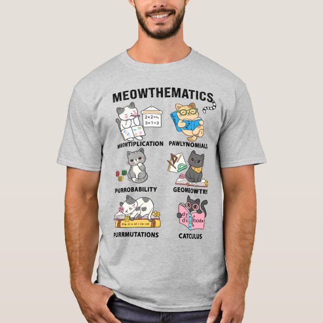 Meowthematics Funny Math Cat Puns For Math Lovers T-Shirt (Front)