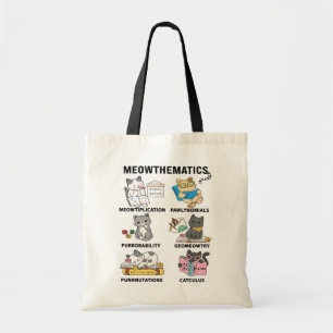 Meowthematics Funny Math Cat Puns For Math Lovers Tote Bag