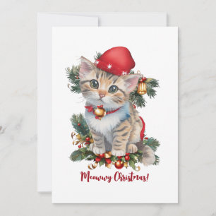 Meowwy Christmas kitten Christmas Holiday Card