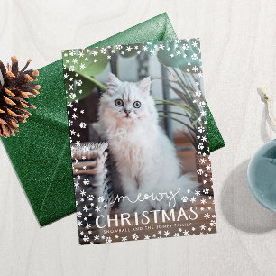 Meowy Amoureux des chats de Noël Carte photo de fa