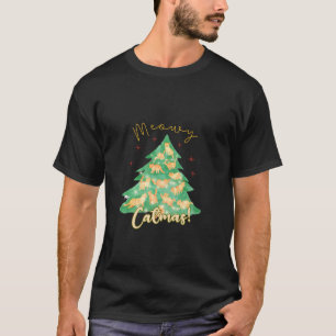 Meowy And Bright Christmas Tree Lights Xmas Cats W T-Shirt
