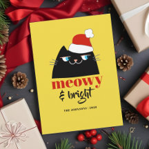 Meowy and Bright Funny Cat Christmas