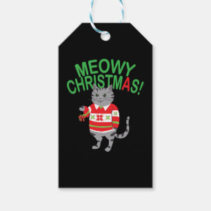 Meowy Cat Christmas Gift Tags