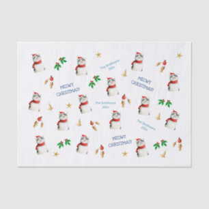 Meowy Cat Cute Personalized Christmas Tissue Paper