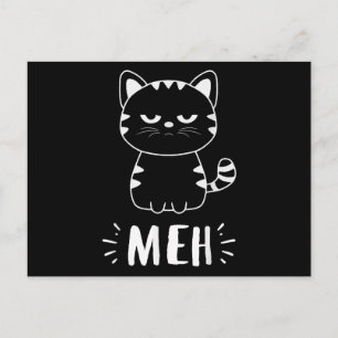 Meowy Cat Lovers Women Girls Meh Cat - Funny Cat Postcard