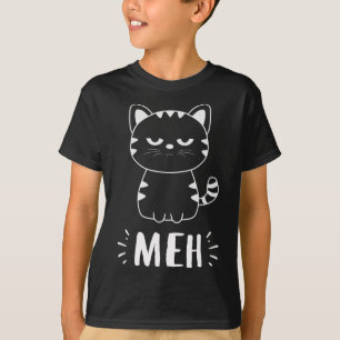 Meowy Cat Lovers Women Girls Meh Cat - Funny Cat T-Shirt