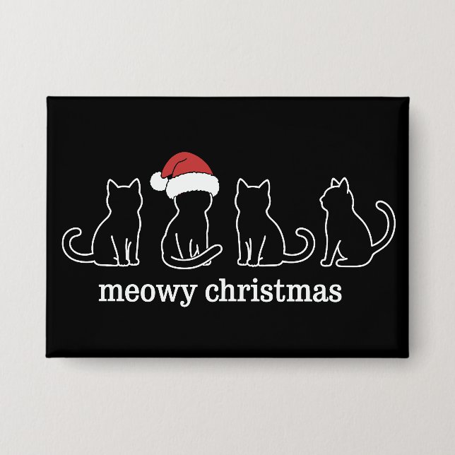 Meowy Catmas Cat Christmas Cute Kitten Cats Santa  (Front)