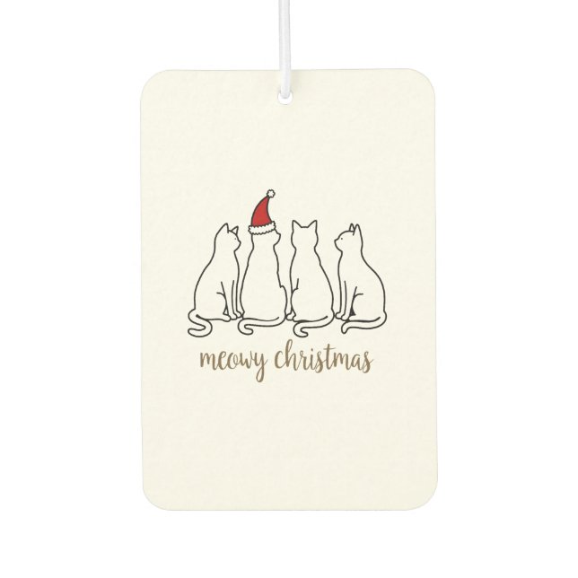 Meowy Catmas Cat Christmas Cute Kitten Cats Santa  Air Freshener (Front)