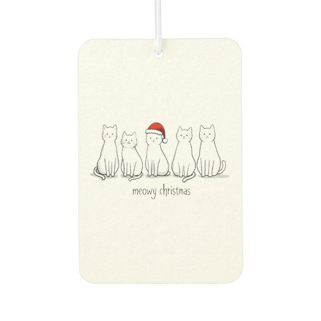 Meowy Catmas Cat Christmas Cute Kitten Cats Santa  Air Freshener (Front)