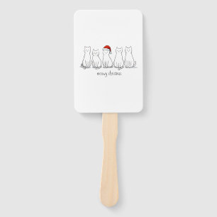 Meowy Catmas Cat Christmas Cute Kitten Cats Santa  Hand Fan