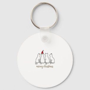 Meowy Catmas Cat Christmas Cute Kitten Cats Santa  Keychain