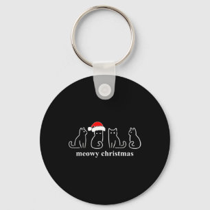 Meowy Catmas Cat Christmas Cute Kitten Cats Santa Keychain