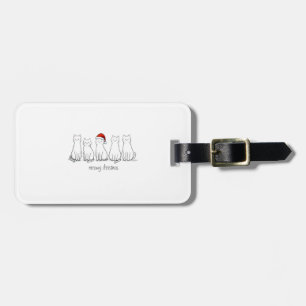 Meowy Catmas Cat Christmas Cute Kitten Cats Santa  Luggage Tag