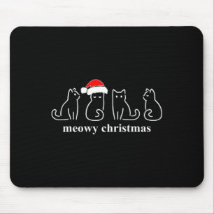 Meowy Catmas Cat Christmas Cute Kitten Cats Santa Mouse Pad