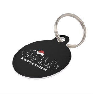 Meowy Catmas Cat Christmas Cute Kitten Cats Santa Pet Tag