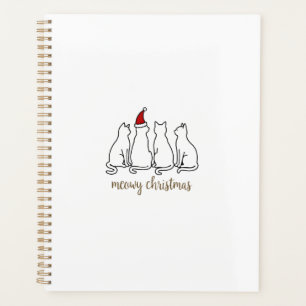 Meowy Catmas Cat Christmas Cute Kitten Cats Santa  Planner