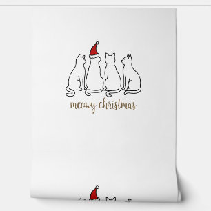 Meowy Catmas Cat Christmas Cute Kitten Cats Santa Wallpaper