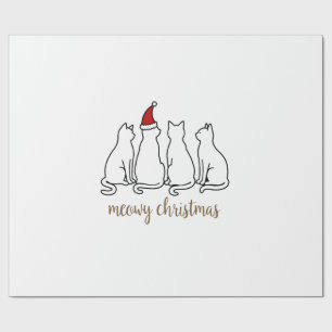 Meowy Catmas Cat Christmas Cute Kitten Cats Santa Wrapping Paper