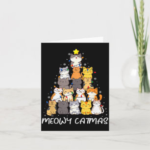 Meowy Catmas Cat Christmas Tree Merry Catmas Boys  Card