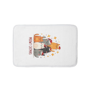 Meowy Catmas Cat Christmas Tree Xmas (1) Bath Mat