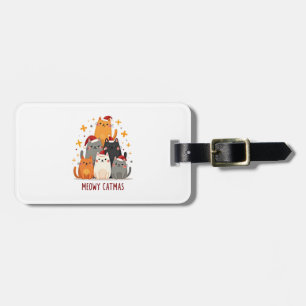 Meowy Catmas Cat Christmas Tree Xmas (1) Luggage Tag