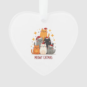 Meowy Catmas Cat Christmas Tree Xmas (1) Ornament