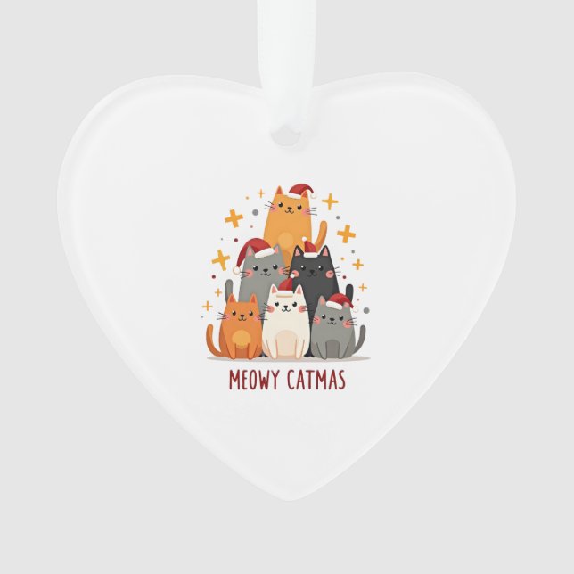 Meowy Catmas Cat Christmas Tree Xmas (1) Ornament (Front)