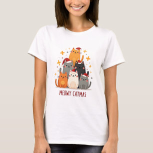 Meowy Catmas Cat Christmas Tree Xmas (1) T-Shirt