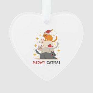 Meowy Catmas Cat Christmas Tree Xmas (2) Ornament