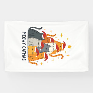 Meowy Catmas Cat Christmas Tree Xmas (4) Banner